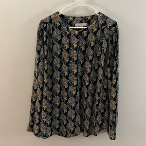 Loft long sleeve floral blouse